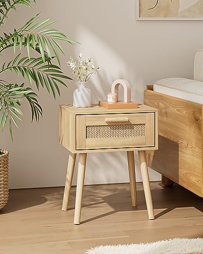 Aobafuir Bedroom Nightstands Wooden Night Stand