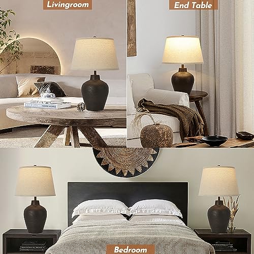 BrightWe Farmhouse Rustic Table Lamps Touch Control