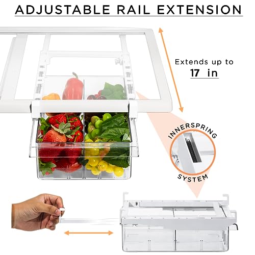 Sorbus Pull Out Fridge Drawer Organizer