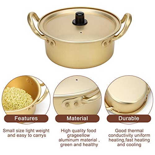 AHIER Ramen Pot, Korean Ramen Cooking Pot With Lid Spoon and Chopsticks