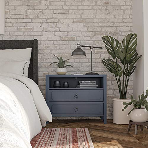 Novogratz Her Majesty 2 Drawer Nightstand, Blue