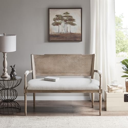 Madison Park Willshire Rattan Settee, Upholstered Seat