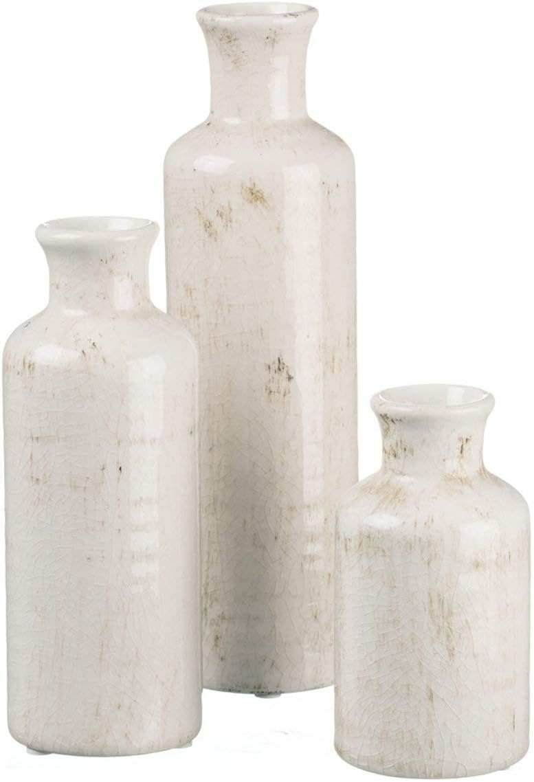 Sullivans White Ceramic Vase Set