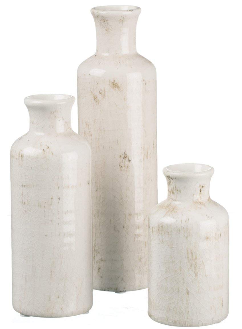 Sullivans White Ceramic Vase Set