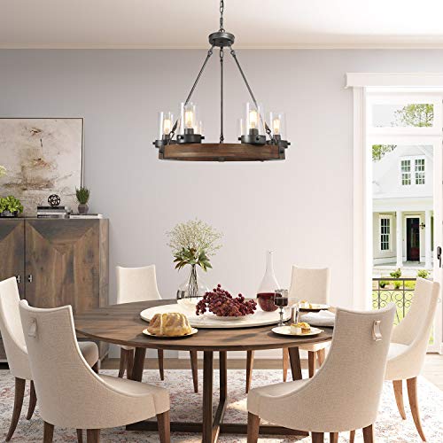 GEPOW Farmhouse Wood Chandelier