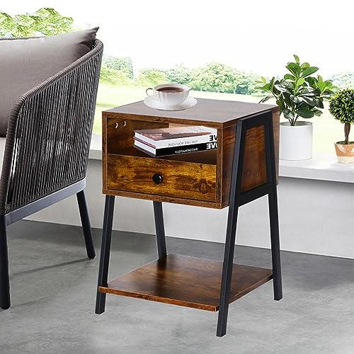 NICIPES Small Nightstand, Modern Nightstand