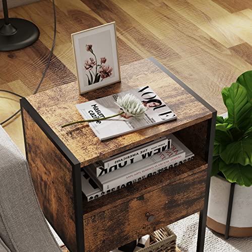 LDTTCUK Nightstand with Charging Station