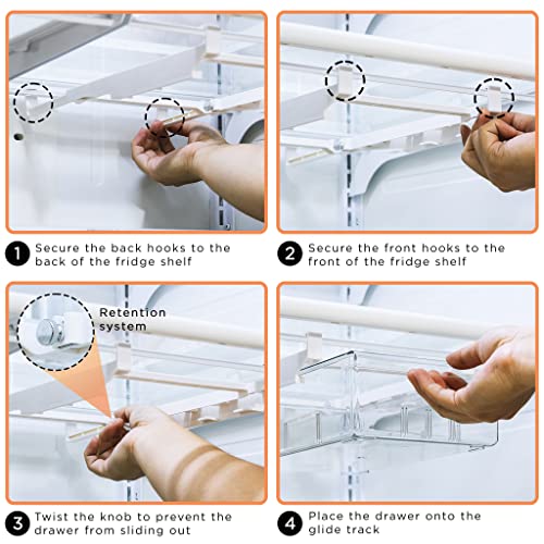 Sorbus Pull Out Fridge Drawer Organizer