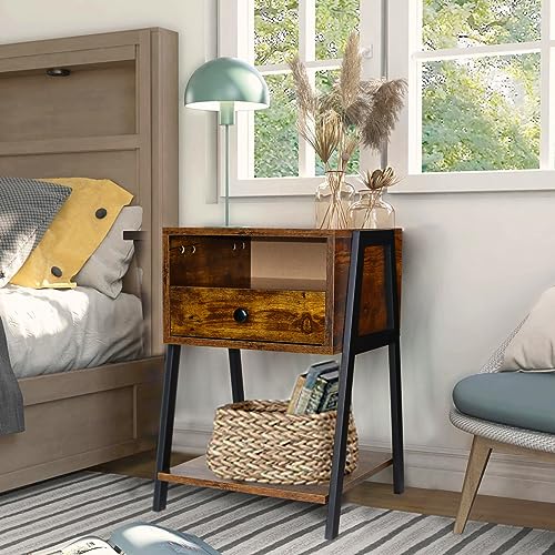 NICIPES Small Nightstand, Modern Nightstand