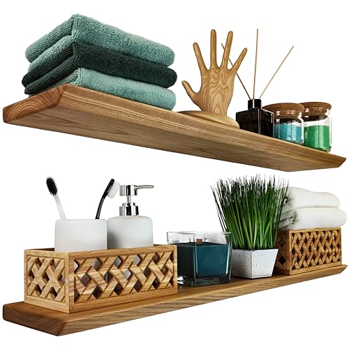 Wood Wedge Floating Shelves