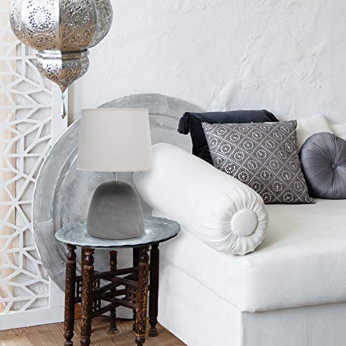 Simple Designs LT2058-GRY Round Concrete Table Lamp