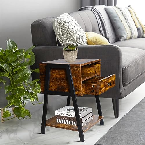 NICIPES Small Nightstand, Modern Nightstand