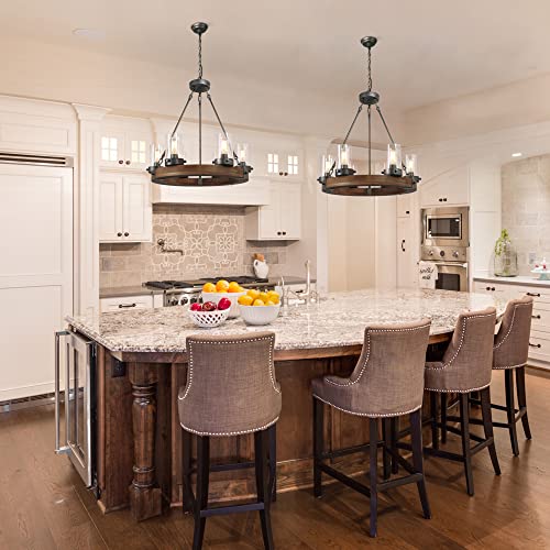 GEPOW Farmhouse Wood Chandelier