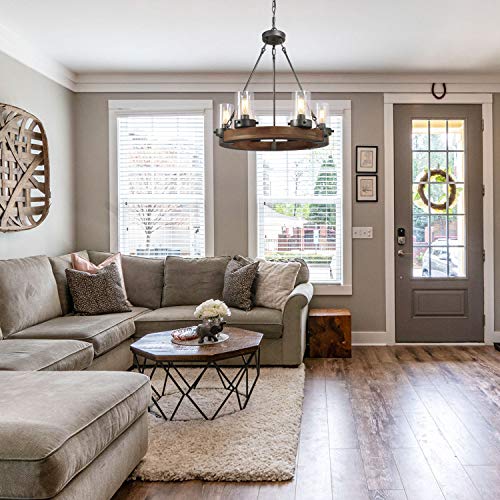 GEPOW Farmhouse Wood Chandelier