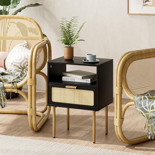 Aobafuir Rattan Nightstand