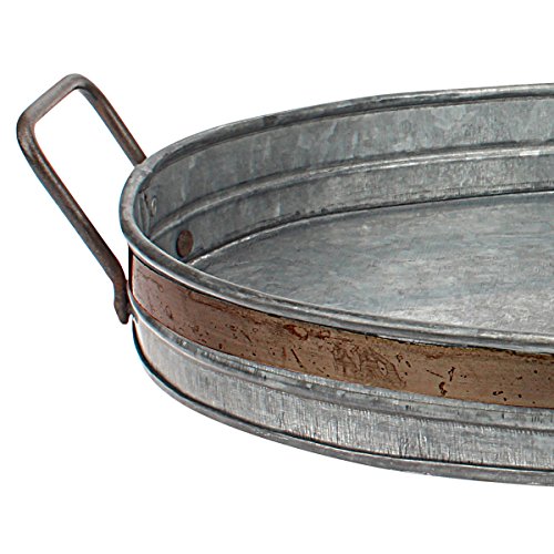 Stonebriar Rustic Galvanized Serving Tray