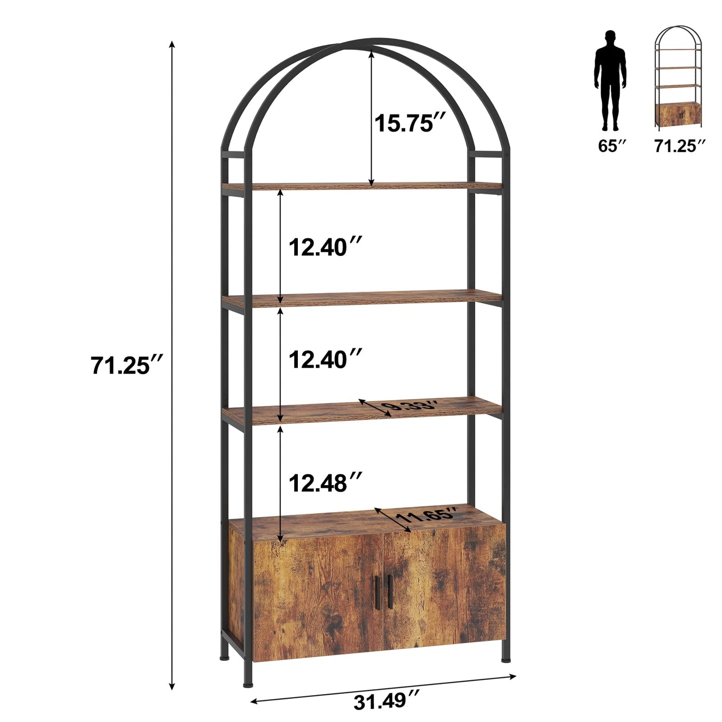 Jehiatek Arched Bookshelf