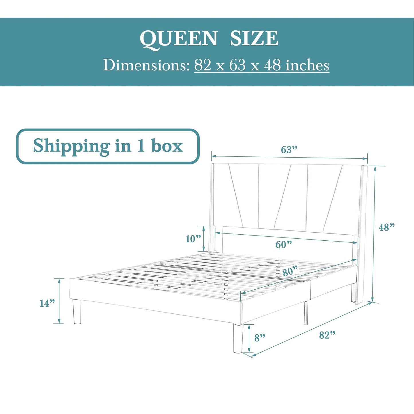 HOOMIC Queen Size Bed Frame