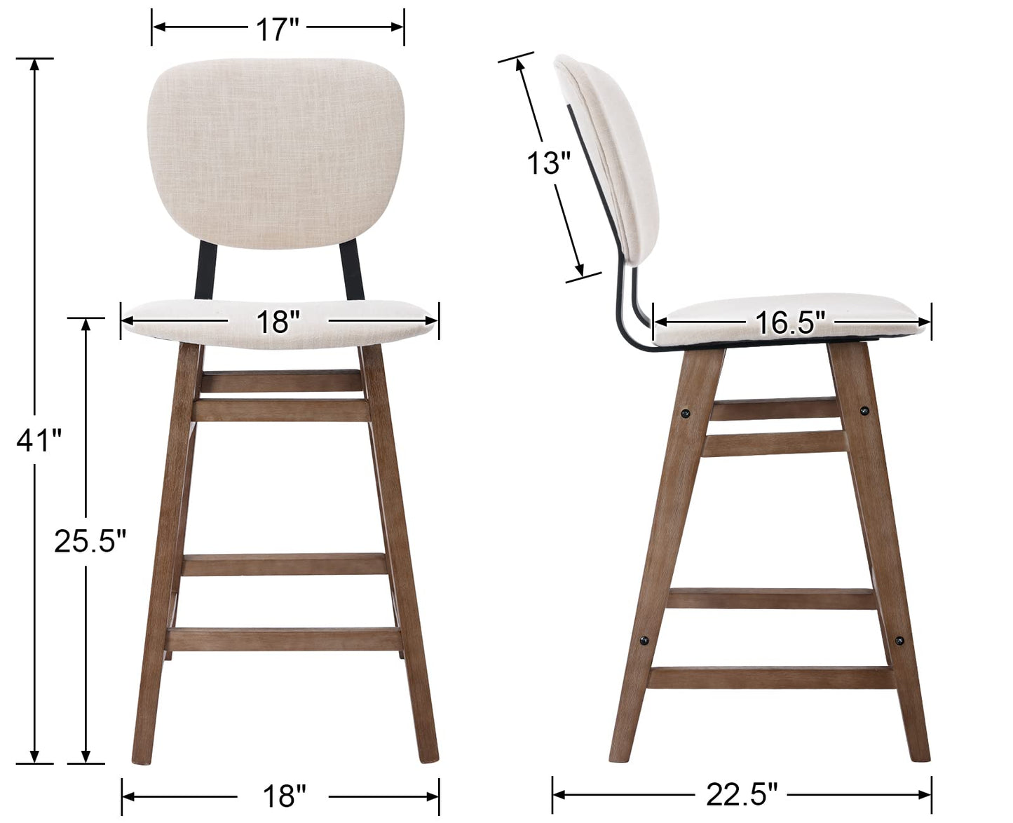 Modern Upholstered Counter Height Bar Stools