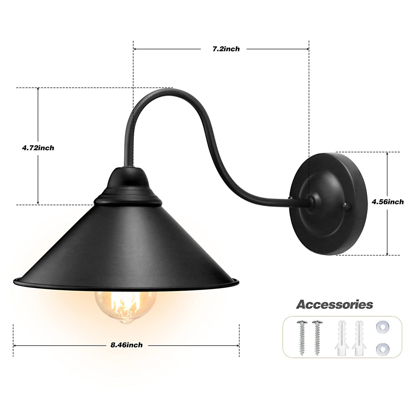 LYOOWNG Black Wall Sconces