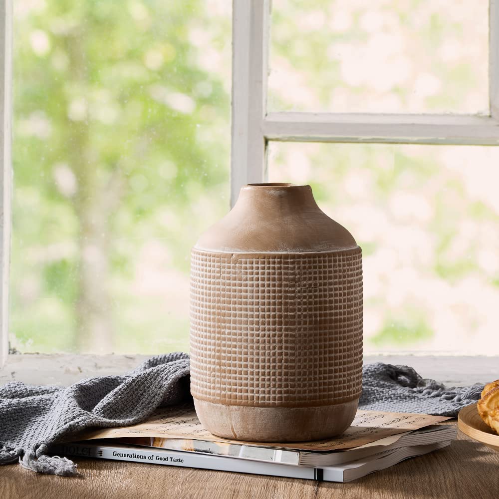 SIDUCAL Ceramic Rustic Farmhouse Vase