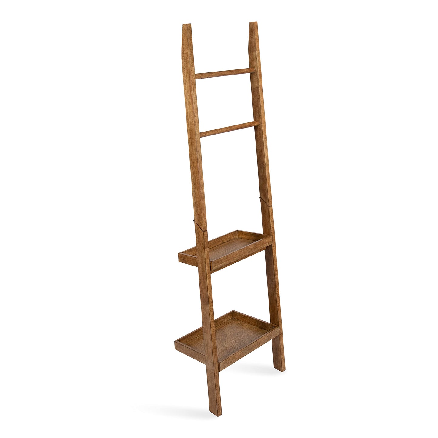 Kate and Laurel Lowry Farmhouse Wood Ladder Shelf