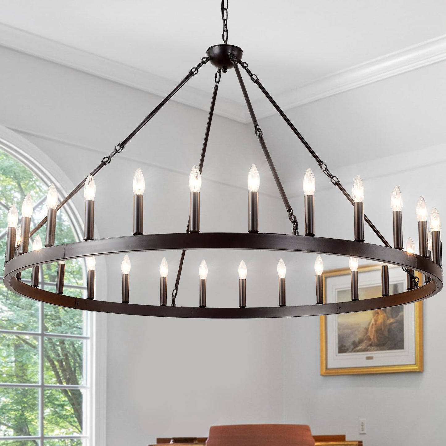 Black Wagon Wheel Chandelier