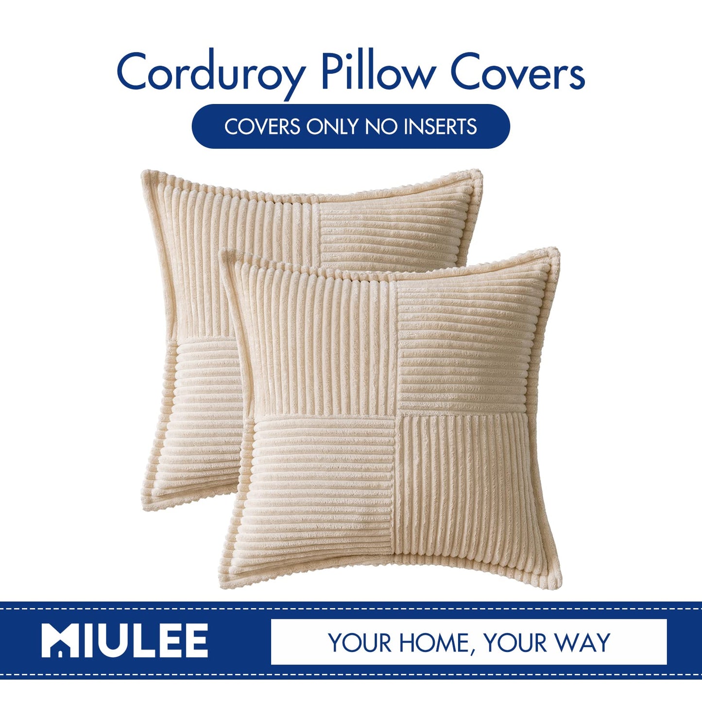 MIULEE Corduroy Pillow Covers