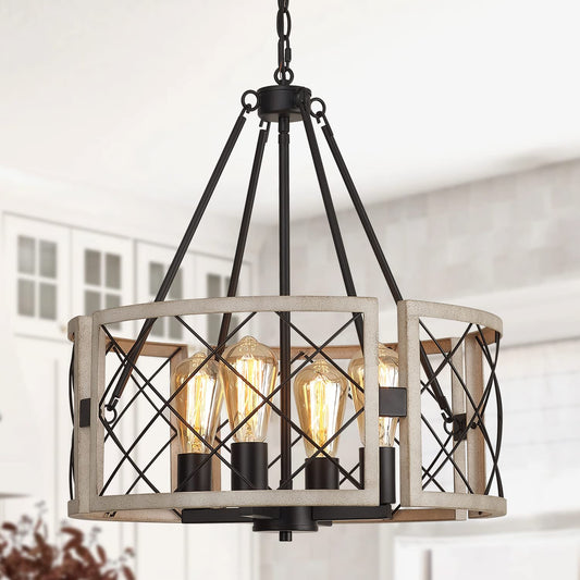 SANTOSTOCK D19'' Farmhouse Chandelier