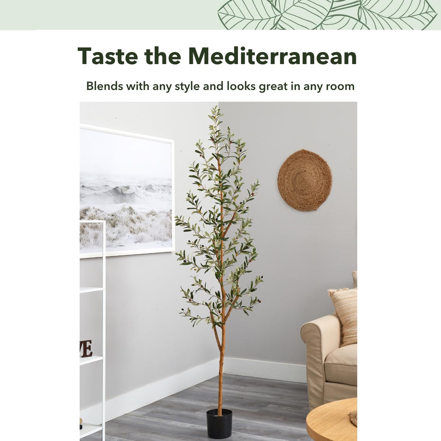 Nearly Natural 82” Olive Artificial Silk Trees Green