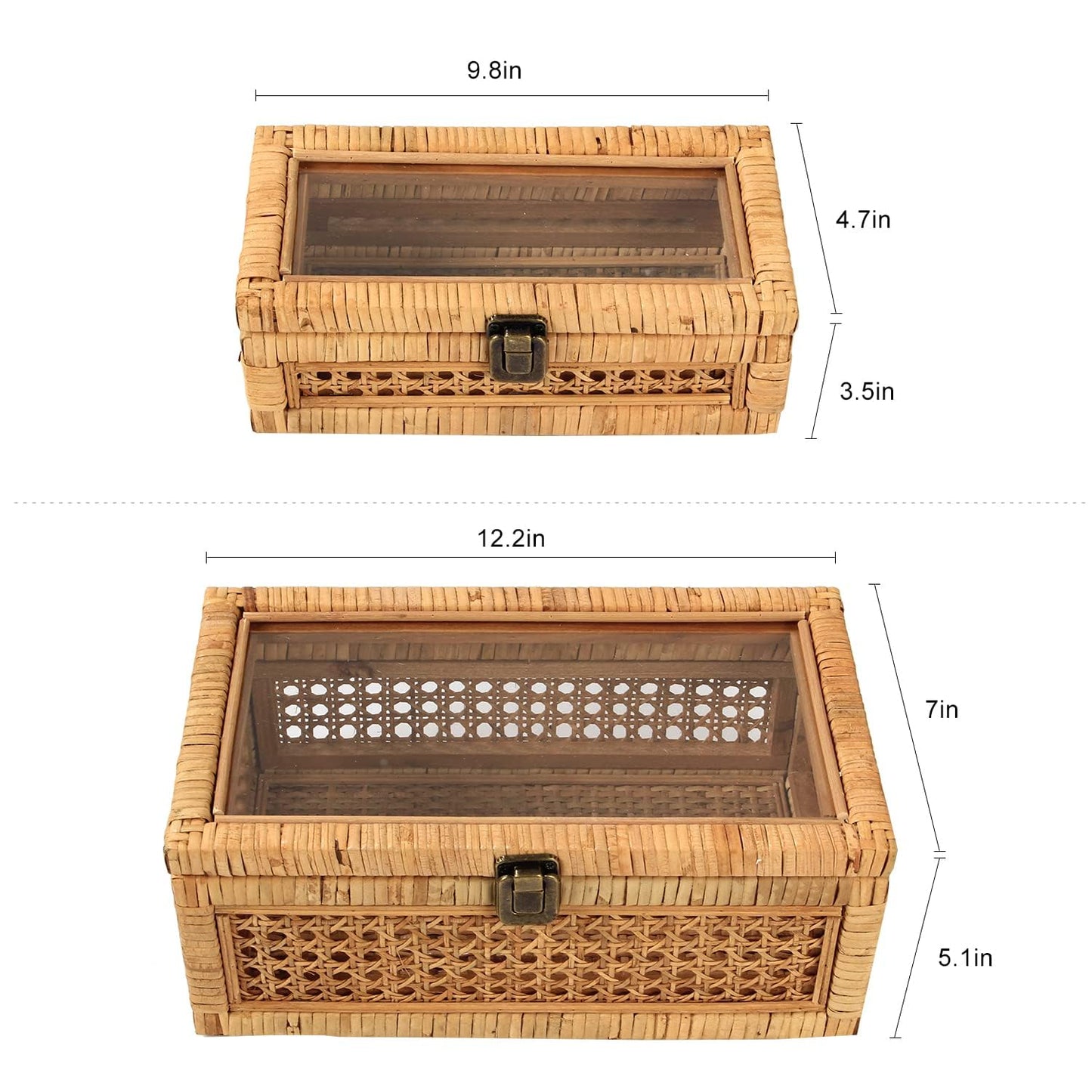 HUAXIN CRAFT H Rattan Decorative Box with Lid