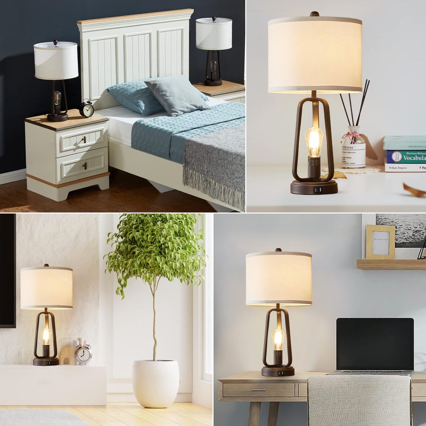 Luvkczc Modern Farmhouse Table Lamp