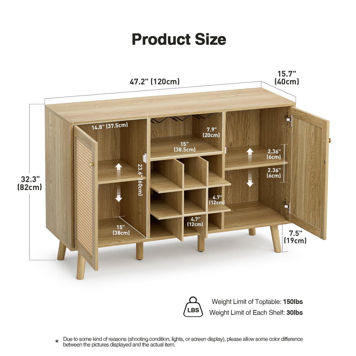 Giluta Rattan Wine Bar Cabinet