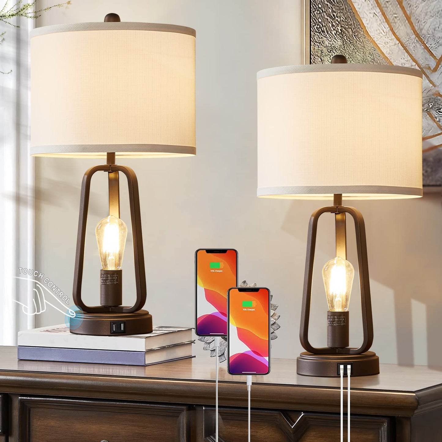 Luvkczc Modern Farmhouse Table Lamp