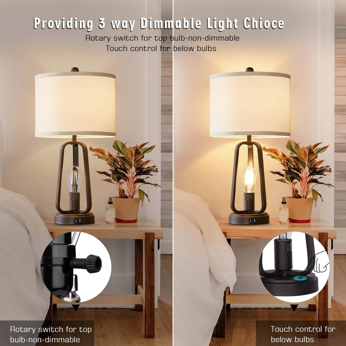 Luvkczc Modern Farmhouse Table Lamp