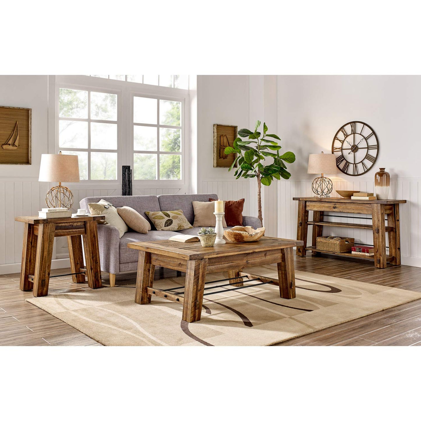 Alaterre Furniture Durango Industrial Wood End Table