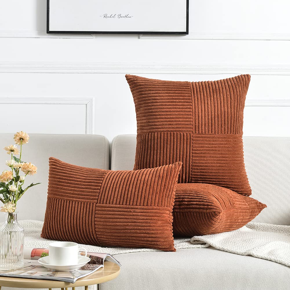 Fancy Homi Rust Boho Decorative Throw Pillow Covers