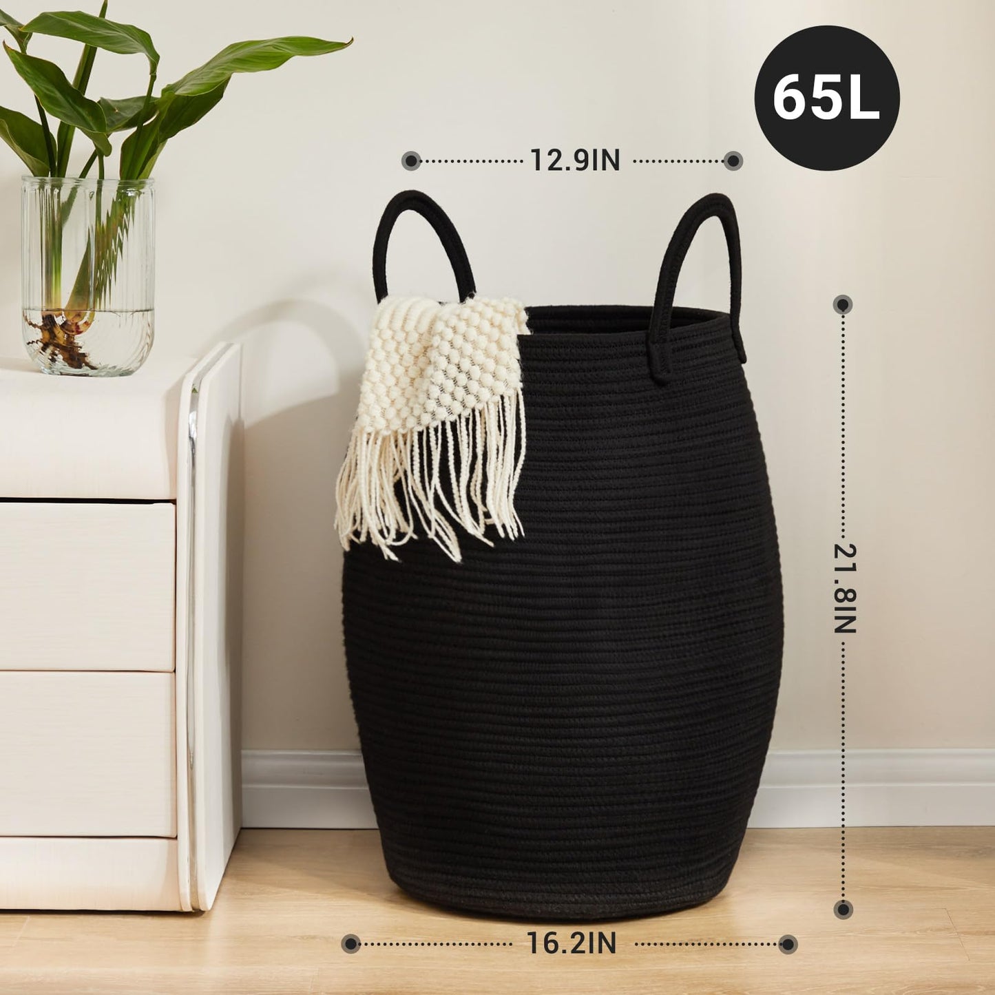 Cotton Rope Laundry Hamper Basket