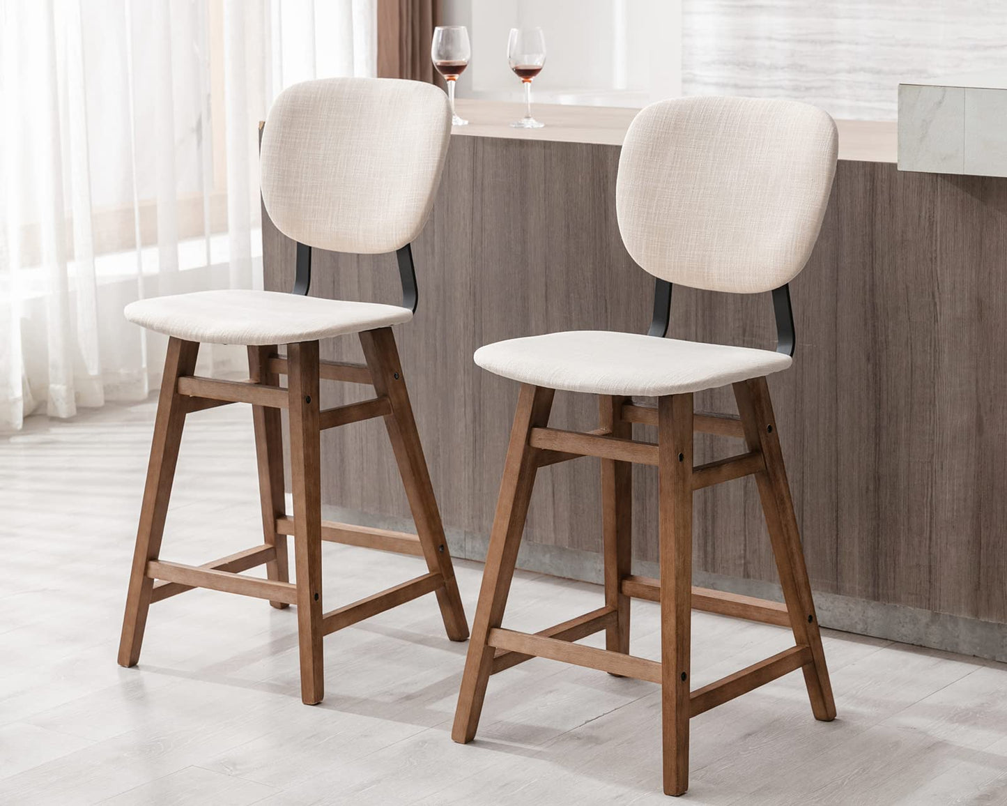 Modern Upholstered Counter Height Bar Stools