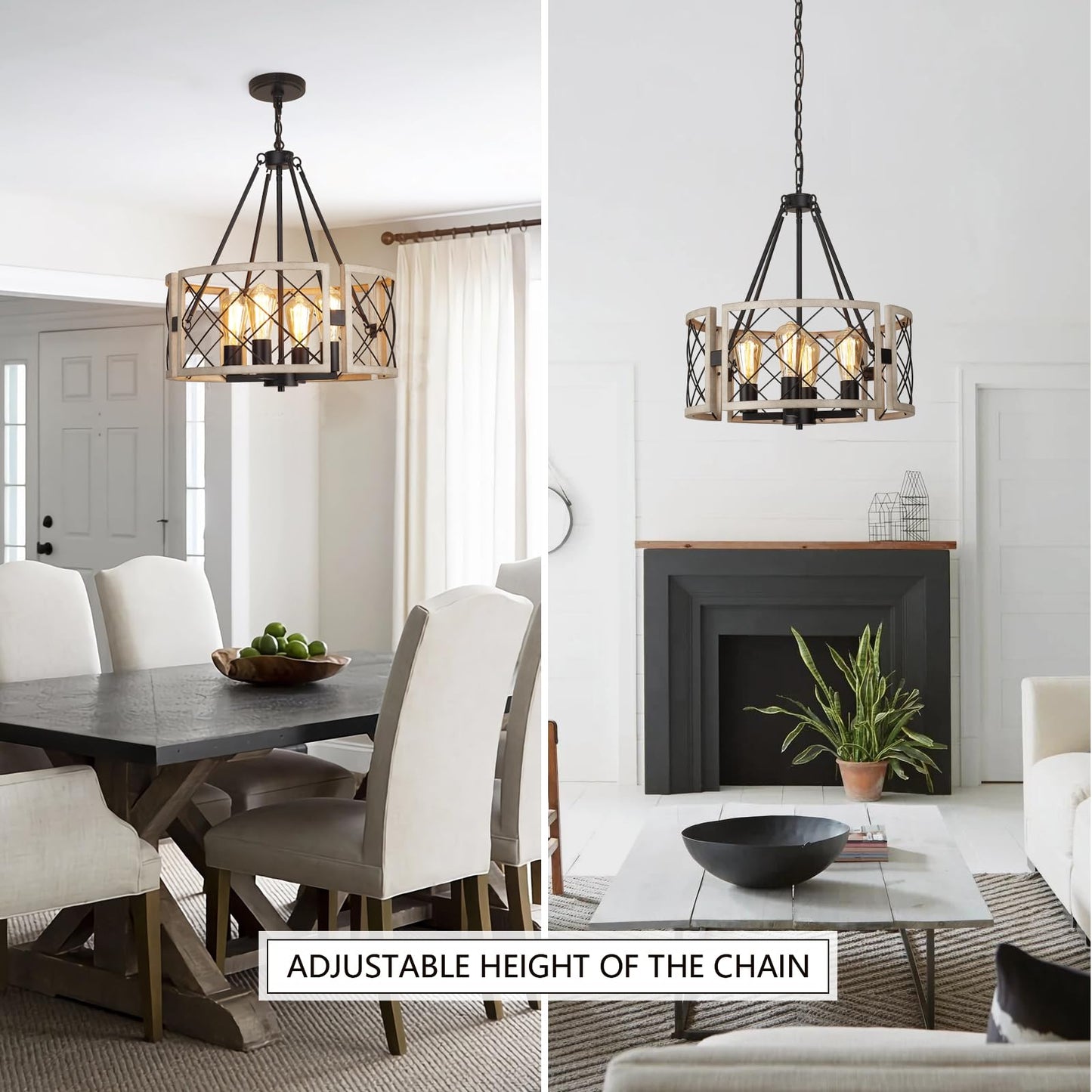 SANTOSTOCK D19'' Farmhouse Chandelier