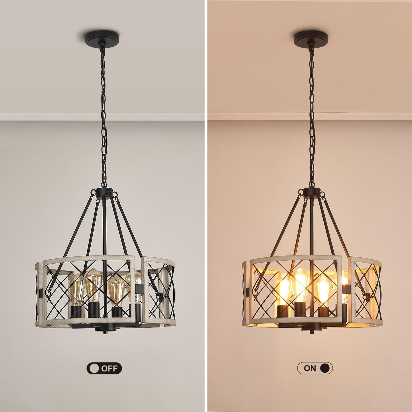 SANTOSTOCK D19'' Farmhouse Chandelier