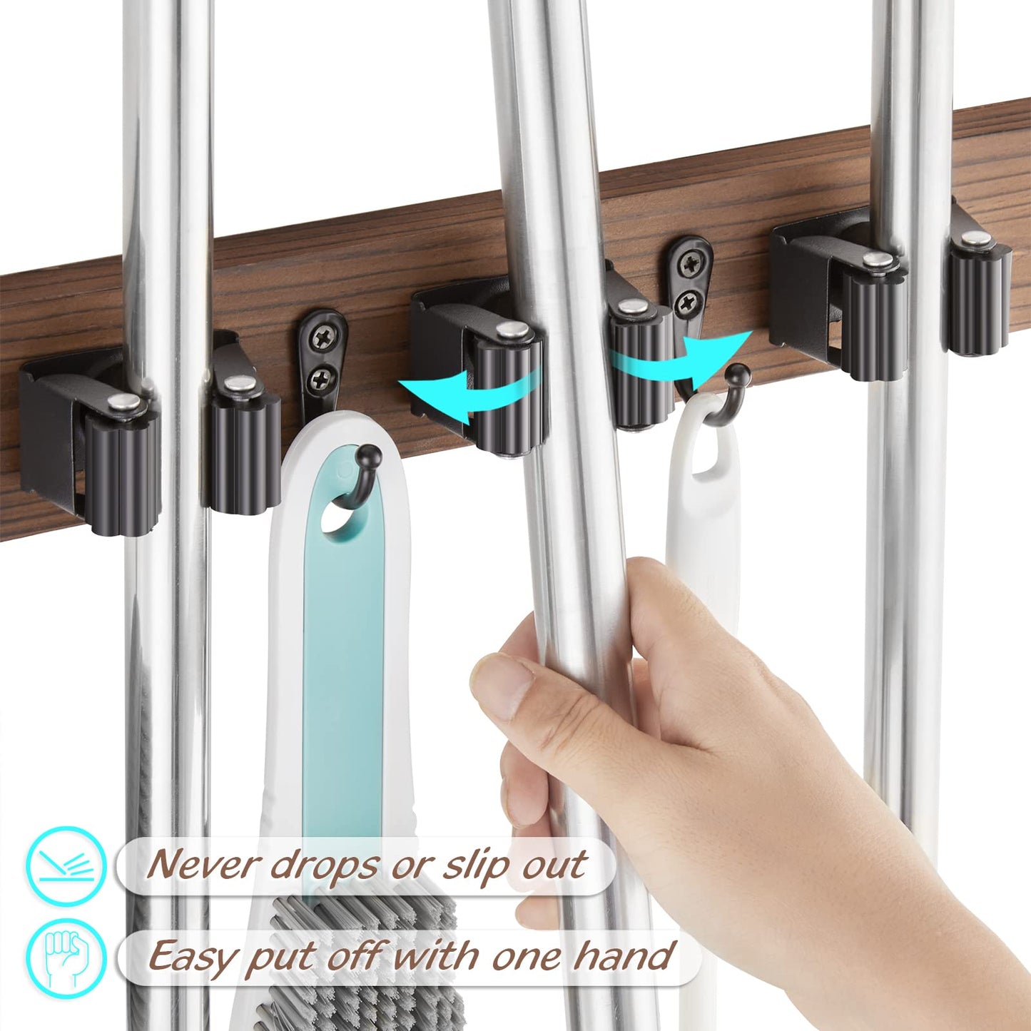 OUTNILI Mop Broom Holder Wall Mount