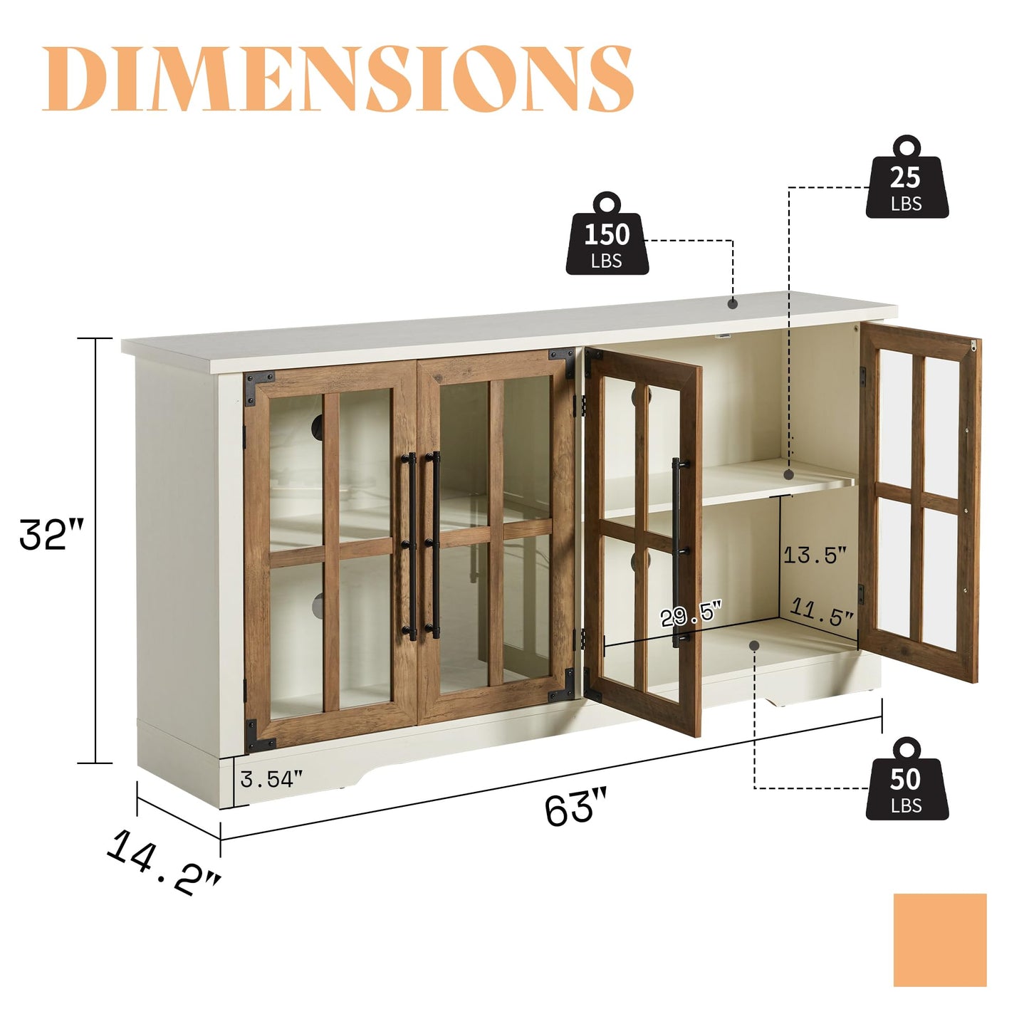 AMERLIFE Buffet Sideboard Cabinet