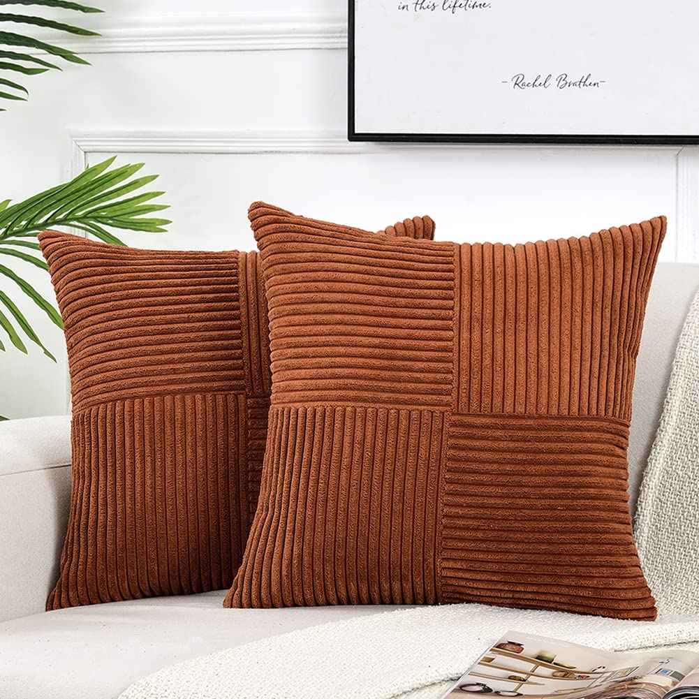 Fancy Homi Rust Boho Decorative Throw Pillow Covers