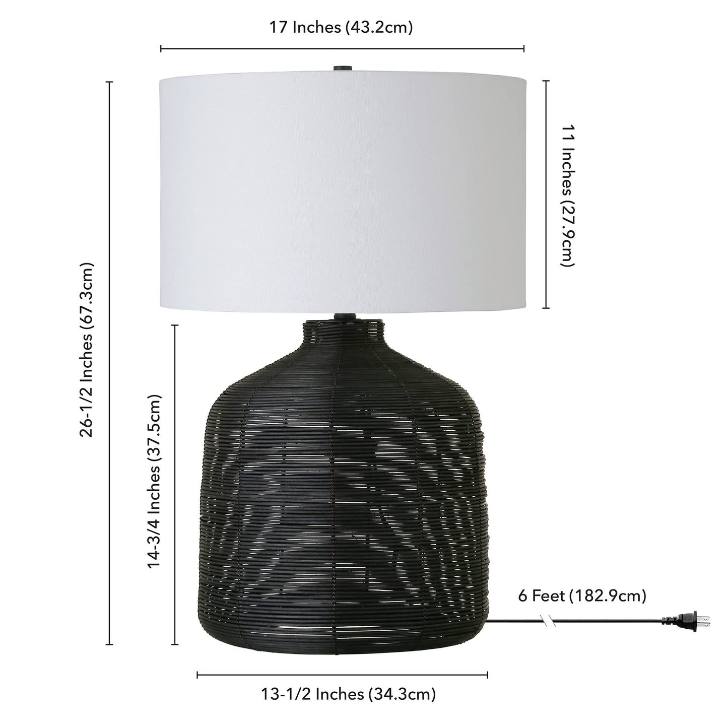 Henn&Hart Table Lamp with Fabric Shade