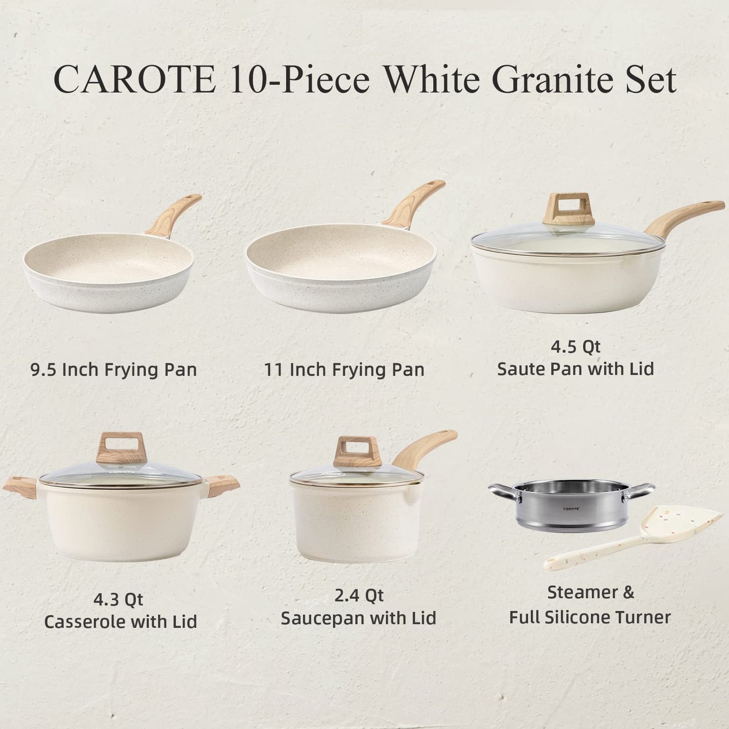 CAROTE Pots and Pans Set Nonstick