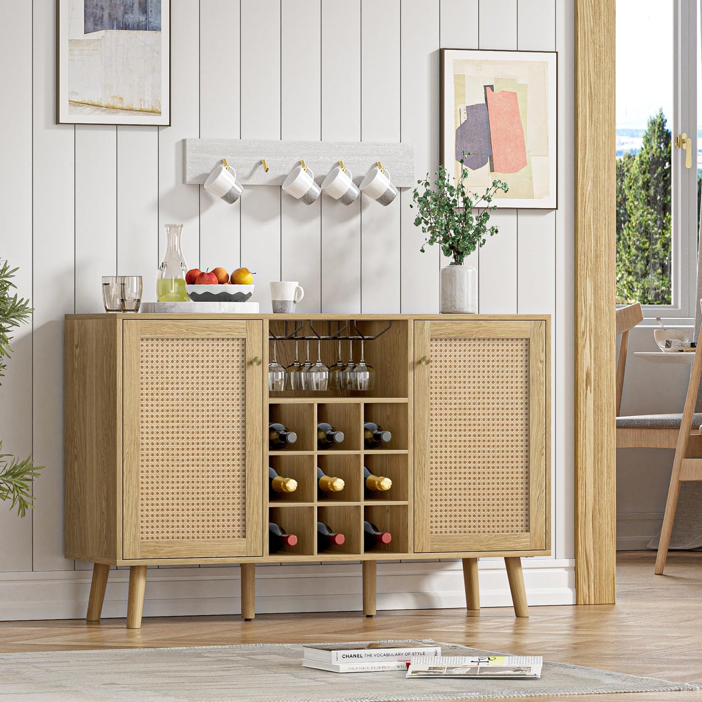 Giluta Rattan Wine Bar Cabinet