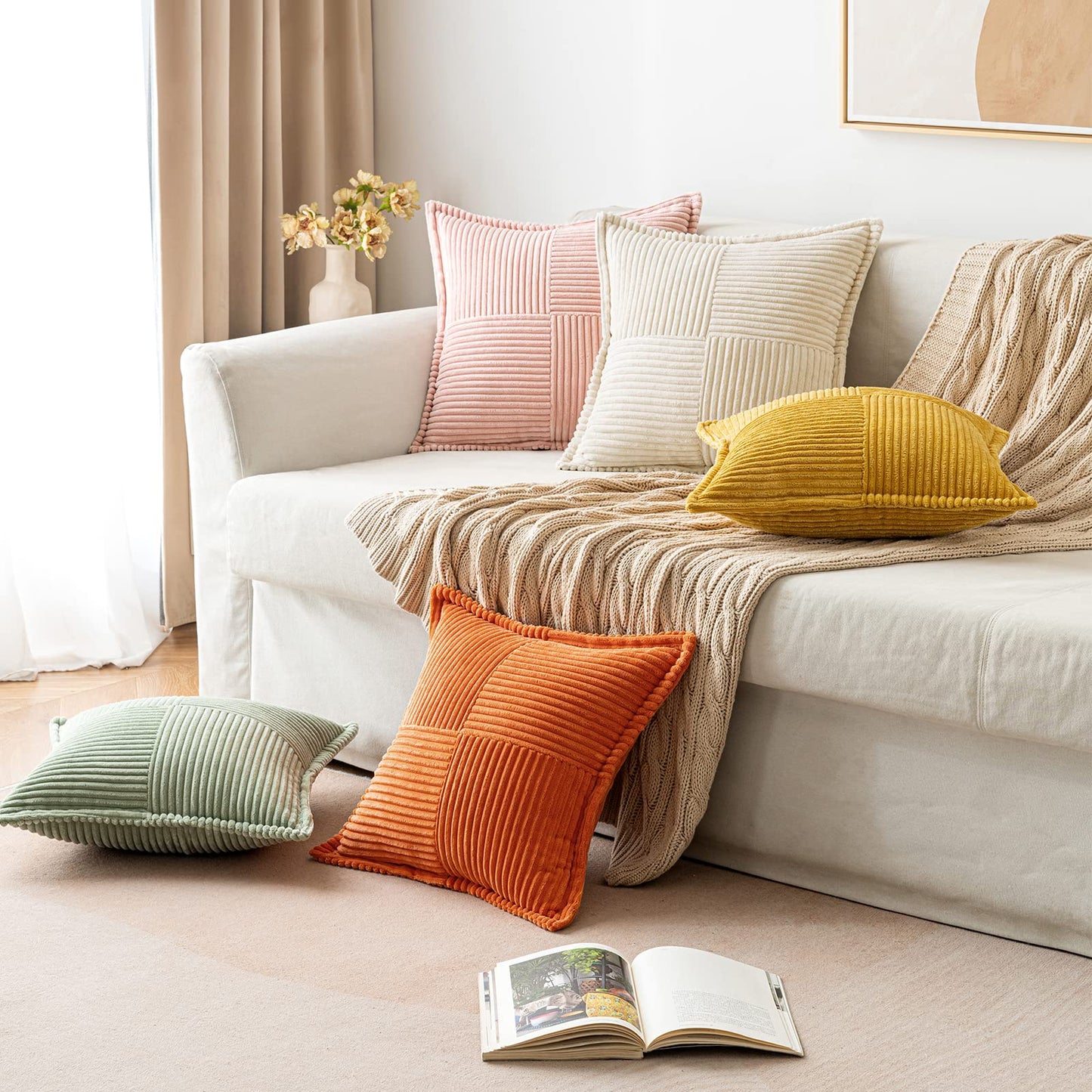 MIULEE Corduroy Pillow Covers