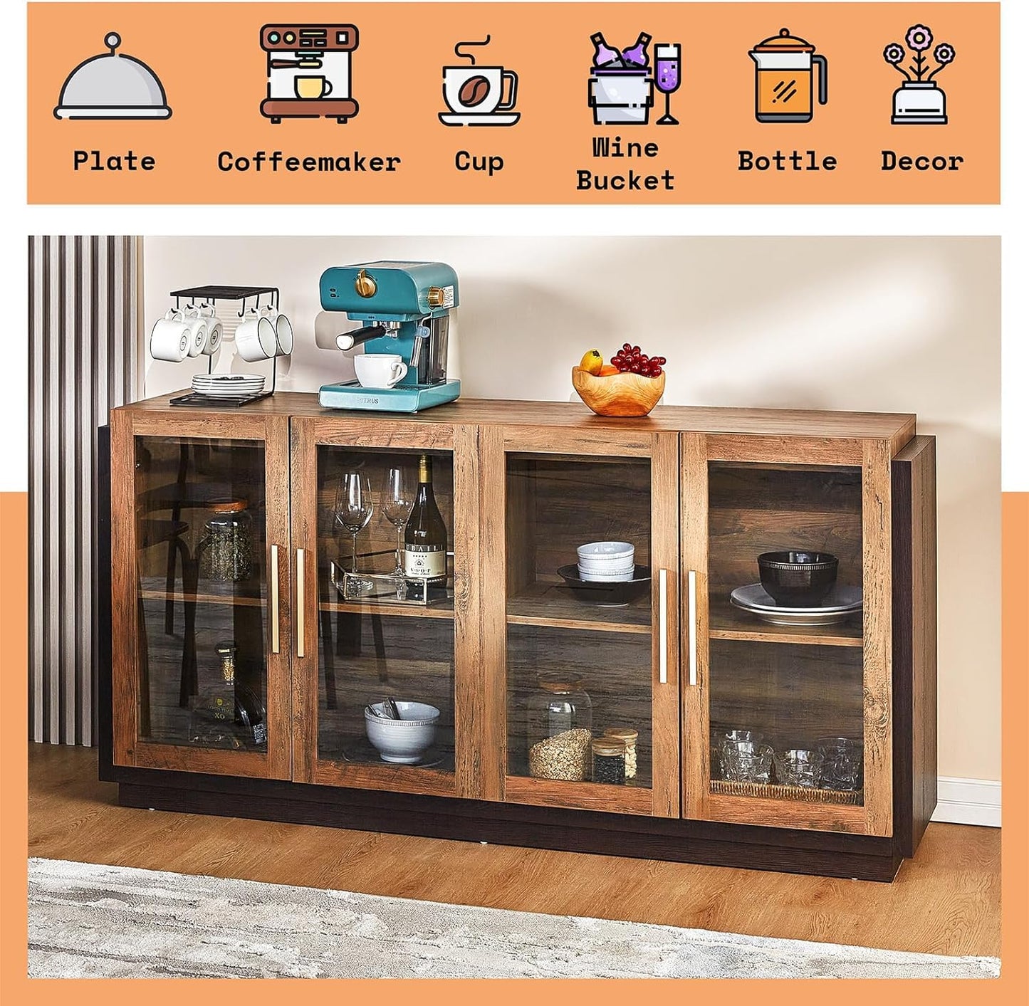 AMERLIFE Sideboard Buffet Cabinet