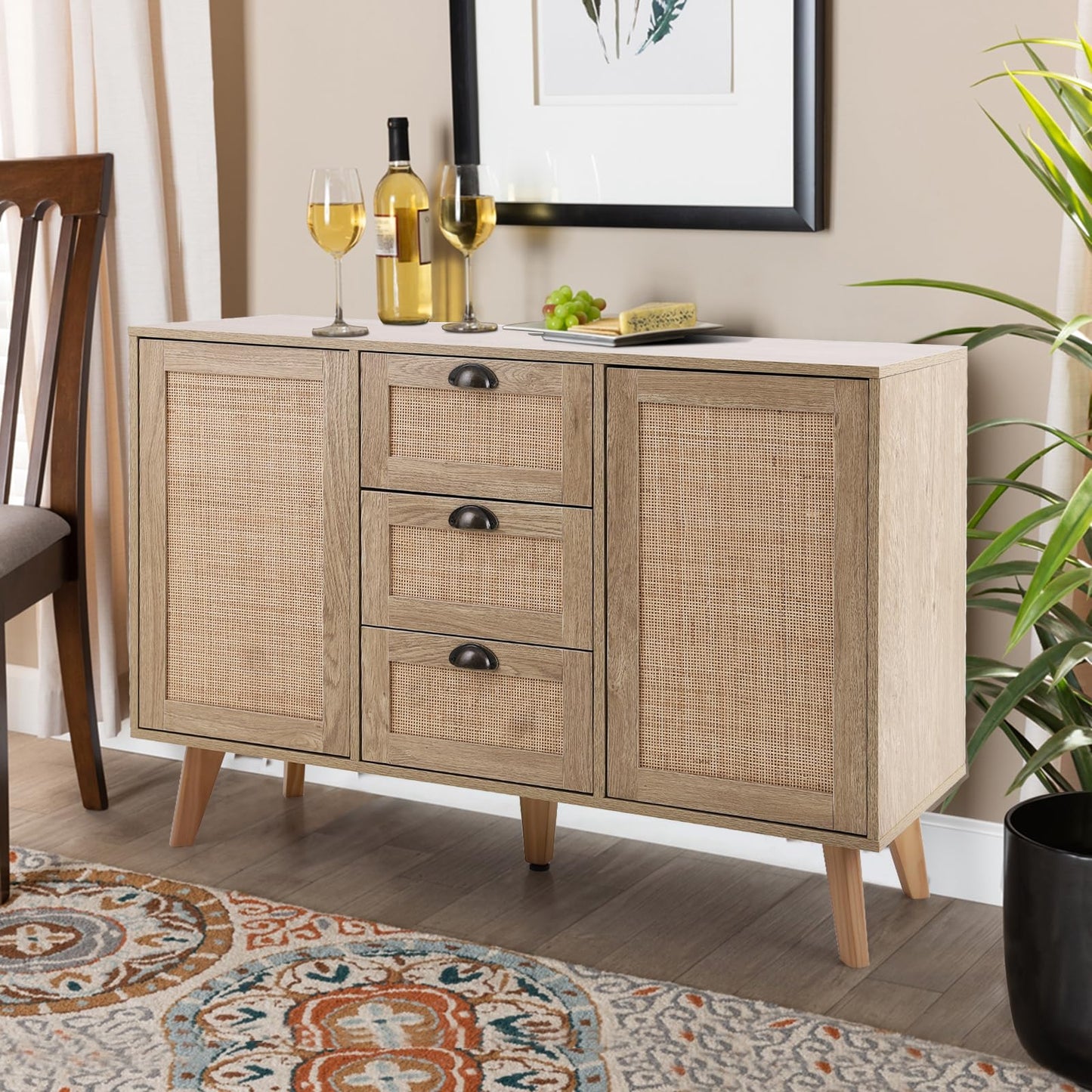 Sophia & William Rattan Sideboard Buffet Cabinet